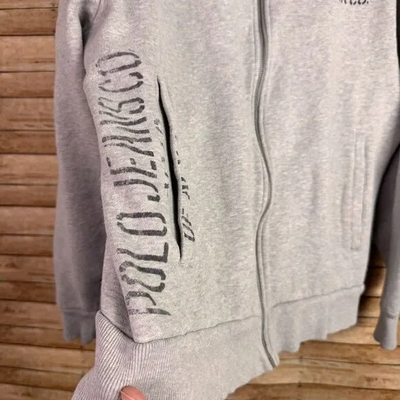 Y2K Ralph Lauren Polo Jeans Men’s L Full Zip Sweatshirt  Gray - Picture 4 of 6